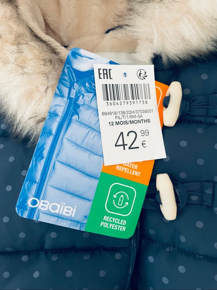 Manteau fourré Obaïbi 12 mois - photo numéro 3