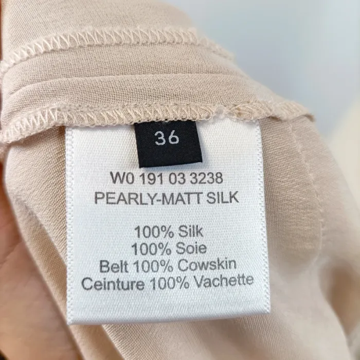 Robe en soie nude Joseph avec ceinture cuir – Taille 36 A783 - photo numéro 11