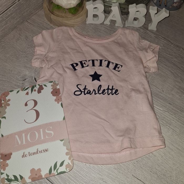 T-shirt fille 3 mois "Petite starlette"
