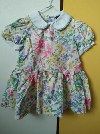 Robe dress vintage fleurs flower baby girl country cottage core