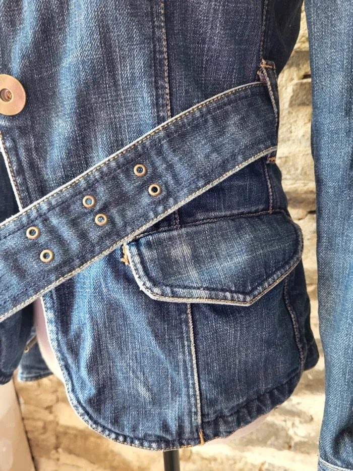 Veste en jean bleue Zara Trafaluc Taille 36 - photo numéro 4