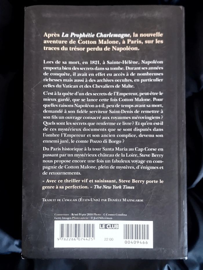 Livre Le mystère Napoléon Steve berry - photo numéro 2