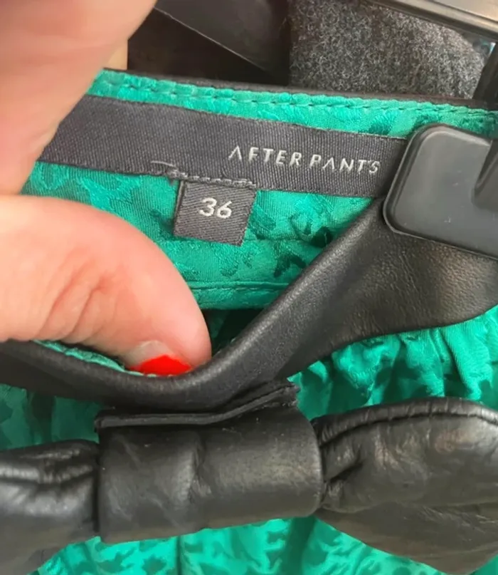 After pants jupe verte en 100 % soie taille 36 - photo numéro 3