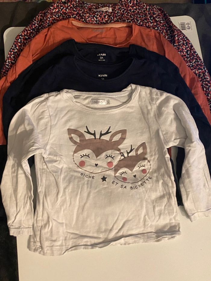 ensemble/ lot de 8 t shirt à manches longues enfant fille taille 3 ans - photo numéro 4