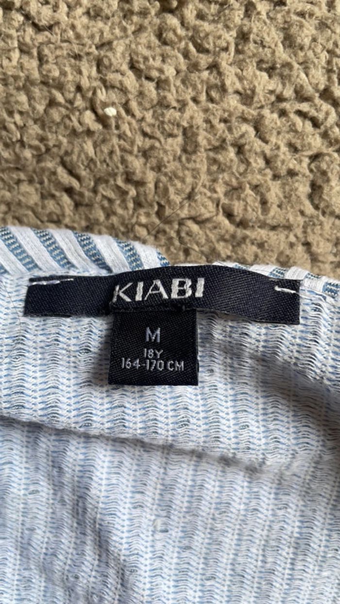 Débardeur à bretelles blanc à rayures bleues claires Kiabi taille M - photo numéro 5