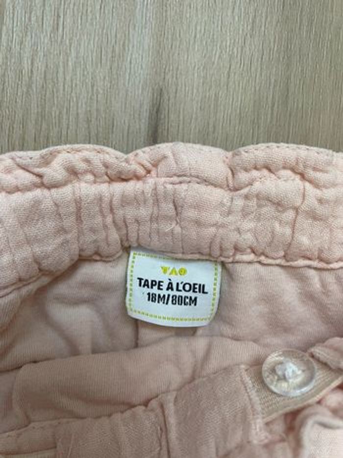 Pantalon Tape à l’œil rose gaz de coton 18 mois - photo numéro 3