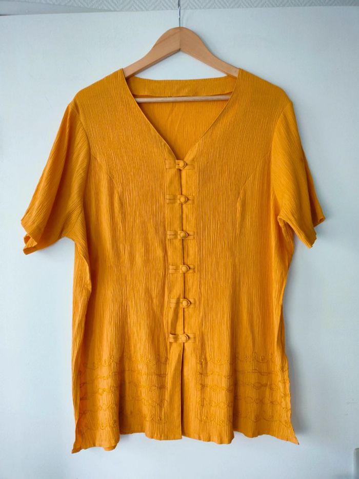 Blouse Vintage jaune moutarde
