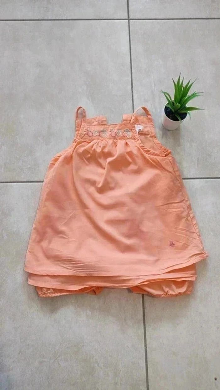Jolie barboteuse orange en coton 12 mois  obaibi