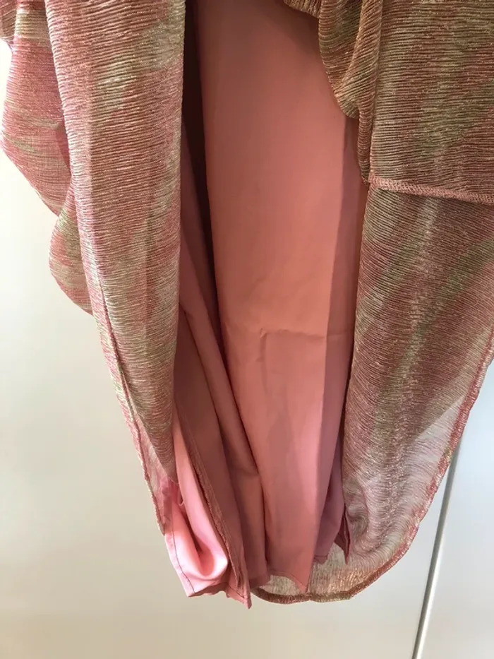 Robe longue d’été soirée rose élégante brillant - photo numéro 3