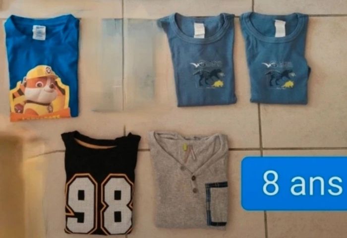 Lot 1 chemise et 7 Tee-shirts manches longues 8 ans - photo numéro 3