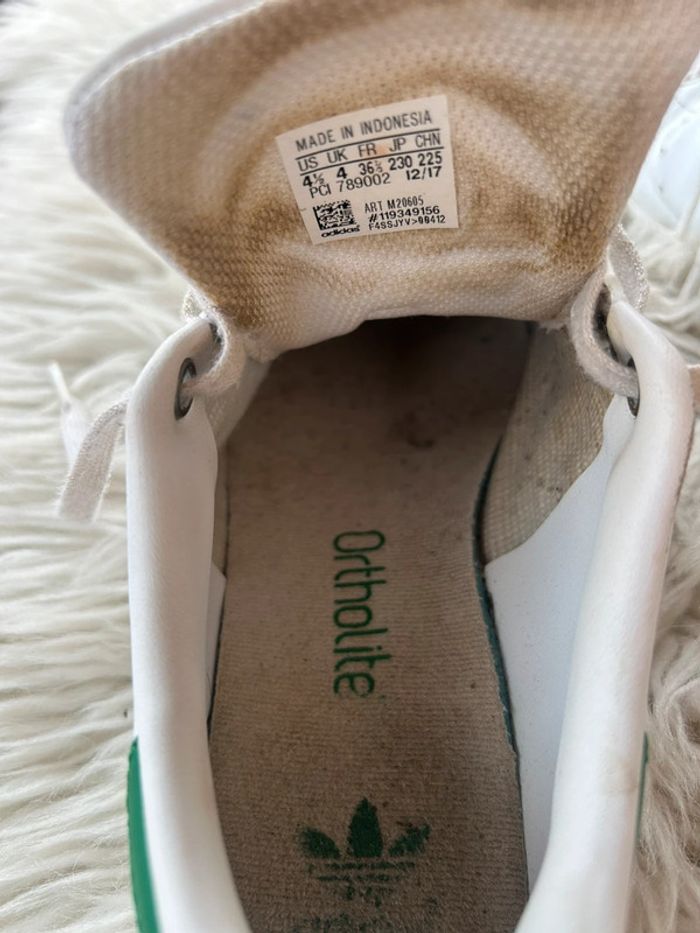 Baskets adidas stan smith blanc/vert taille 36 2/3 - photo numéro 7