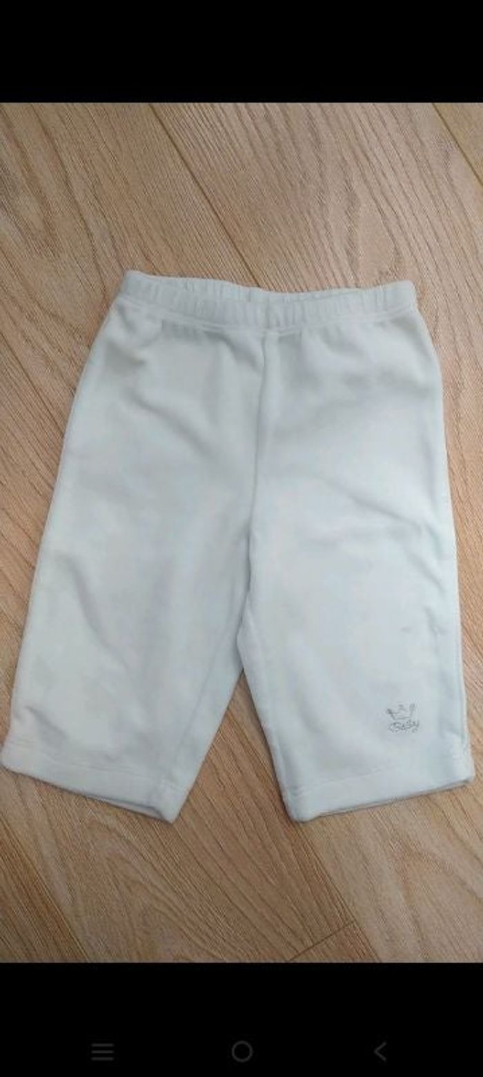 Pantalon pyjama bébé blanc 3 mois