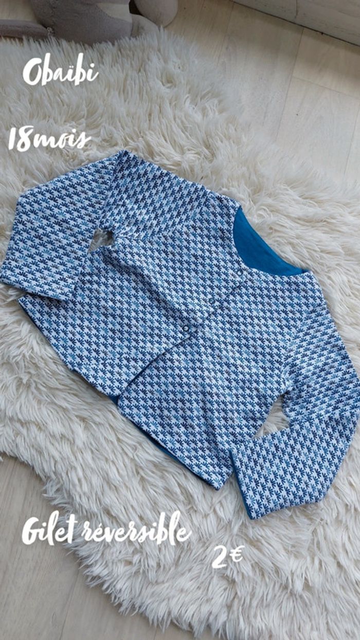 Gilet réversible 18 mois obaïbi - photo numéro 3