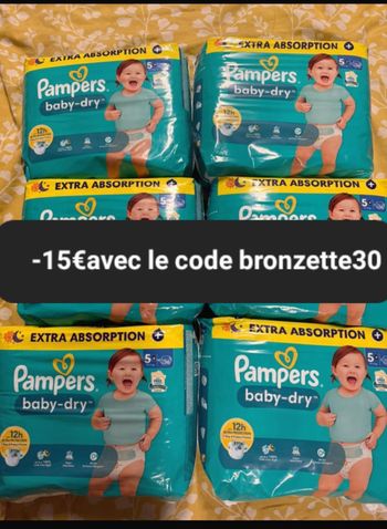 Six pack de couches Pampers taille 5plus