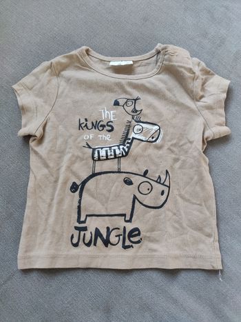 Tee shirt manches courtes marron Kiabi 3 mois