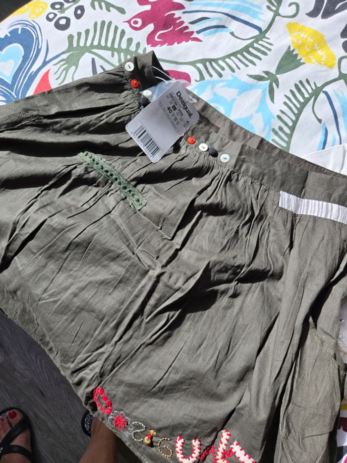 Jupe Kaki Neuve Desigual taille 40 - photo numéro 6