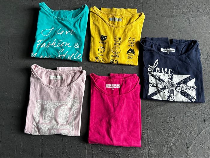 Lot de 5 t-shirts manches longues fille