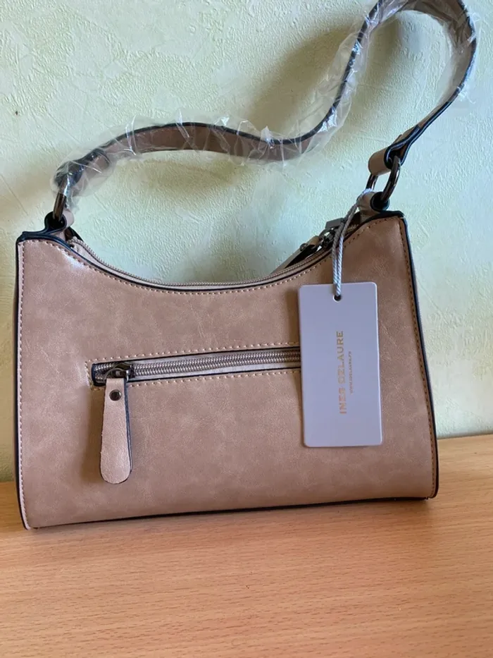 Sac à main taupe Inès Delaure 19x25