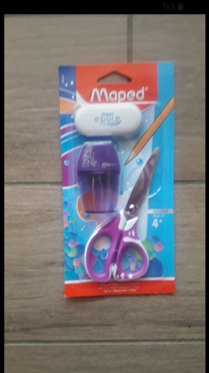 Kit gomme ciseau taille crayons maped