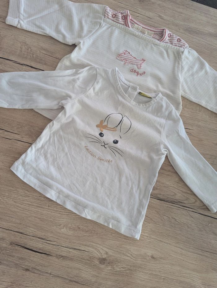 Lot de 3 t shirt manches longues 12 mois - photo numéro 4