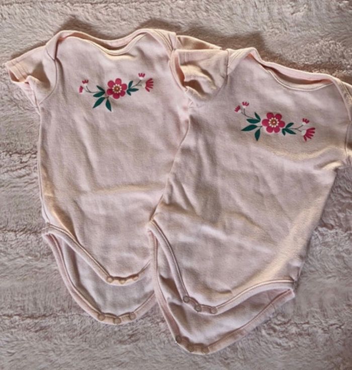 2 bodies manches courtes 9/12 mois