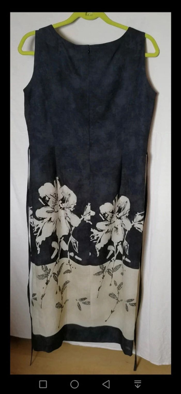 Robe longue d'été fleurs noir crème Taille L Christian Marry - photo numéro 9