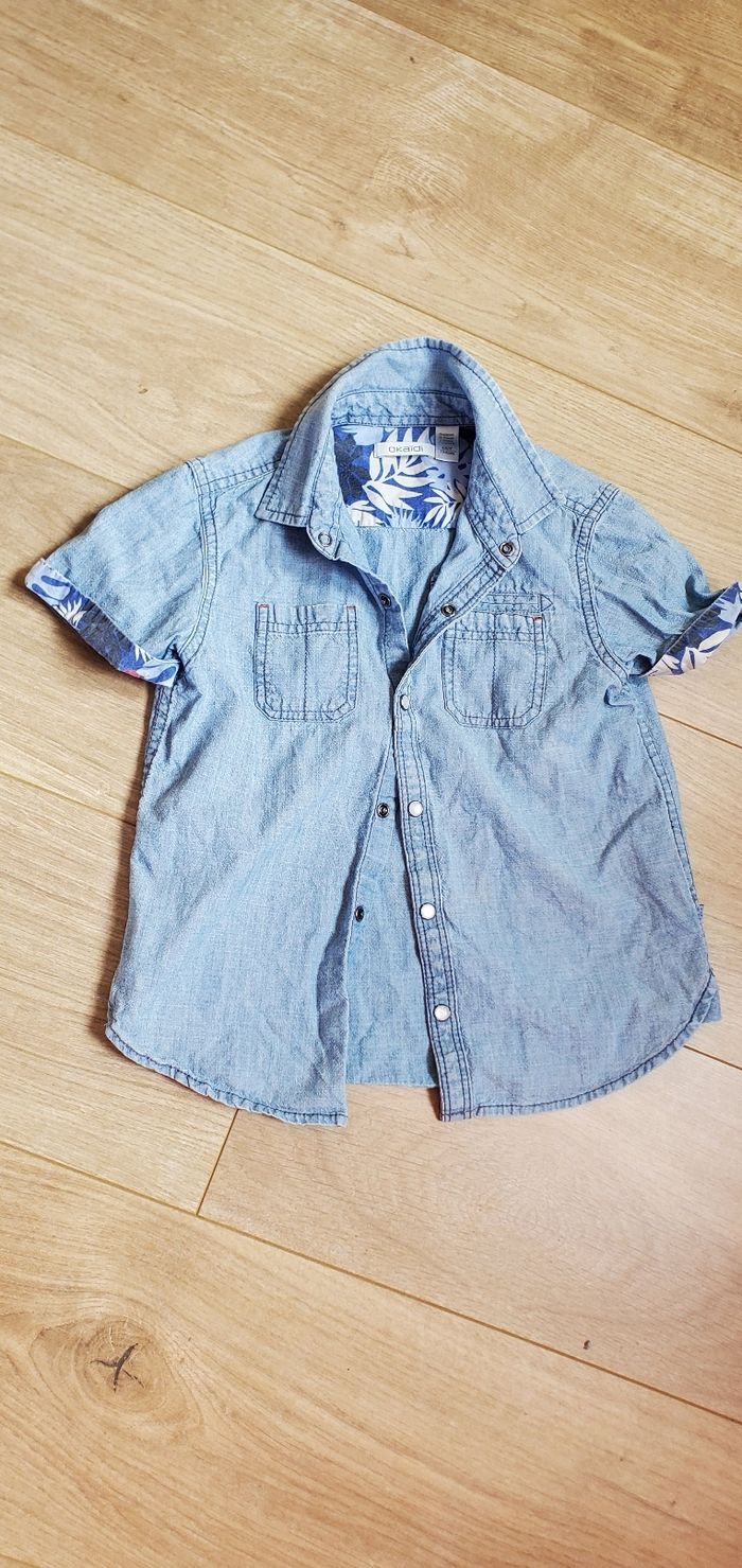 chemise en jean manches courtes  4 ans - photo numéro 2