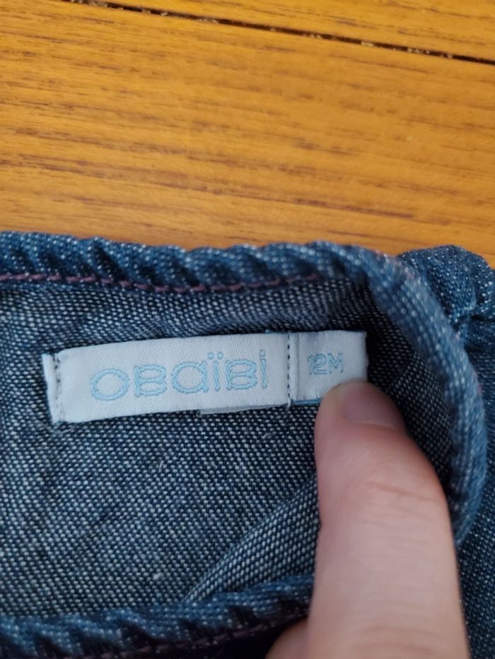 Ensemble robe et chemise jean 12mois - photo numéro 4