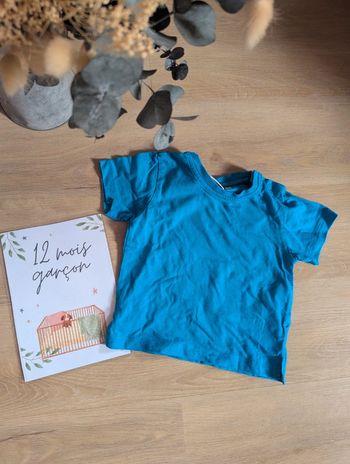 T-shirt bleu Picco Mini 12 mois