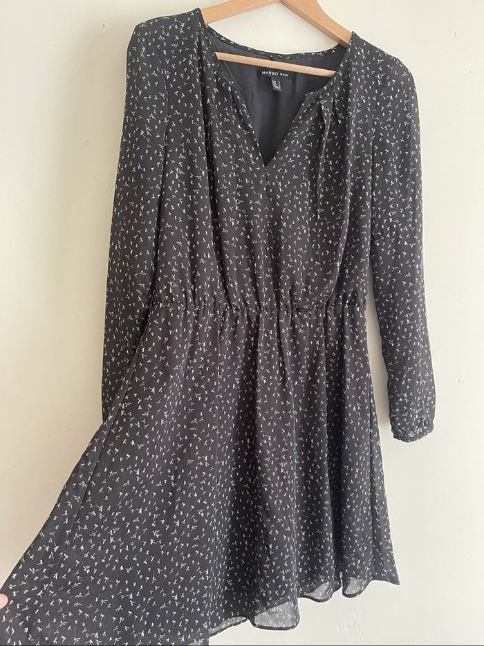Robe noir manche longue Mango - photo numéro 3