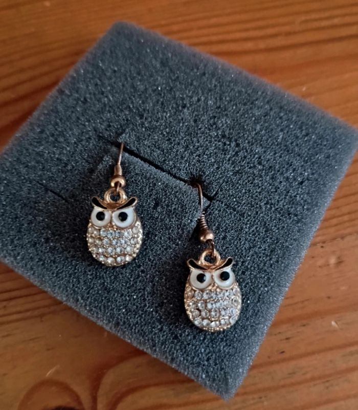 Paire de boucles d'oreilles Chouette - photo numéro 1