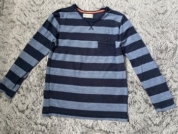 Pull fin rayé bleu Zara - taille 8 ans