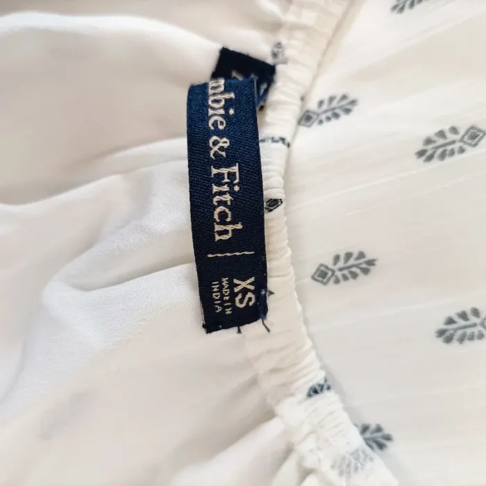 Robe Abercrombie & Fitch blanche à motifs - Taille XS - Style bohème chic A662 - photo numéro 9