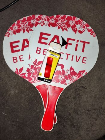 Raquette plage bois beach tennis eafit be active decathlon+ 2 balles