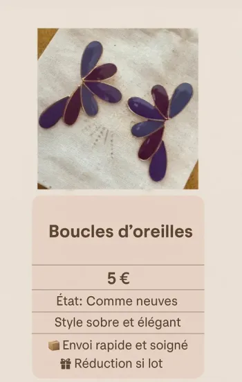 Boucles d’oreilles fleurs violettes