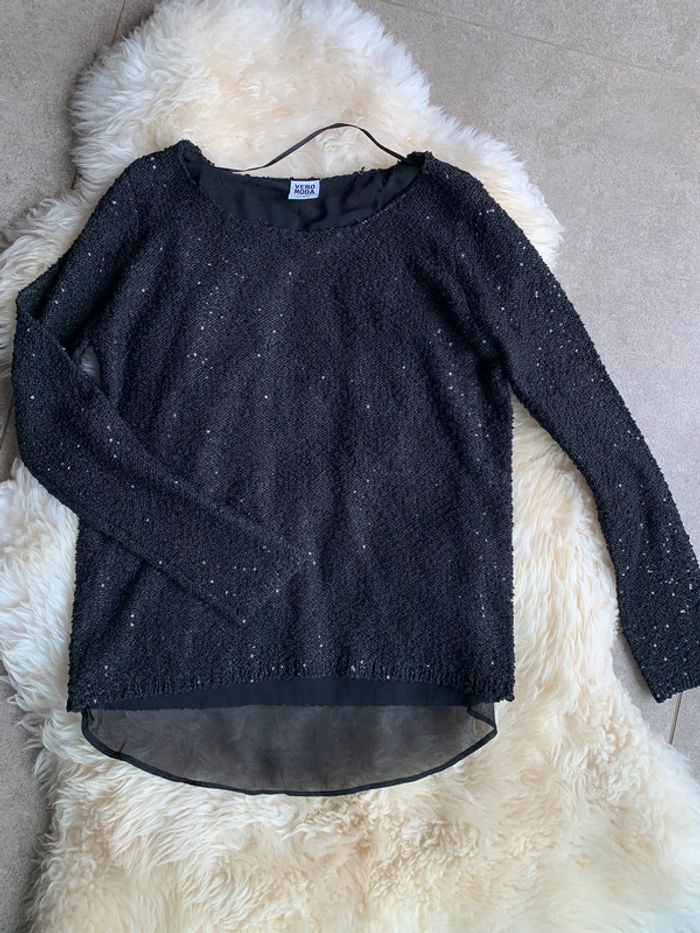 Haut à sequins noirs Vero Moda