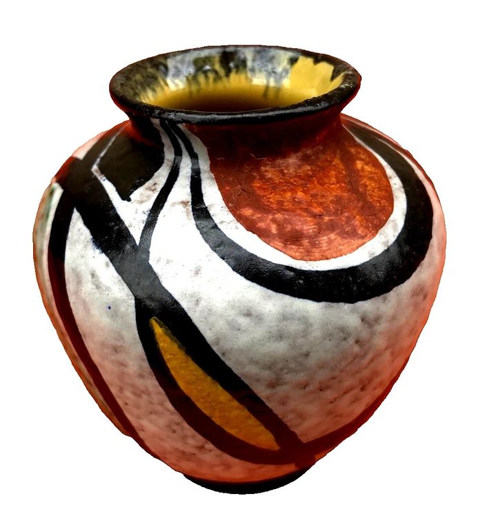 Années 1950 Vase Milano dans le style Ruscha Décor géométrique