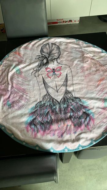 Tapis rond rose