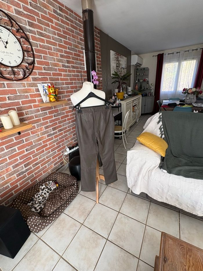 Pantalon cuir kaki grain de malice taille 38 - photo numéro 2