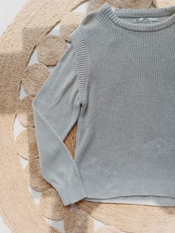 Pull beige/gris en coton Only Taille S En très bon état