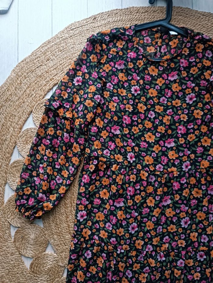 Robe longue motif fleurs à volants H&M Taille S Neuf - photo numéro 2