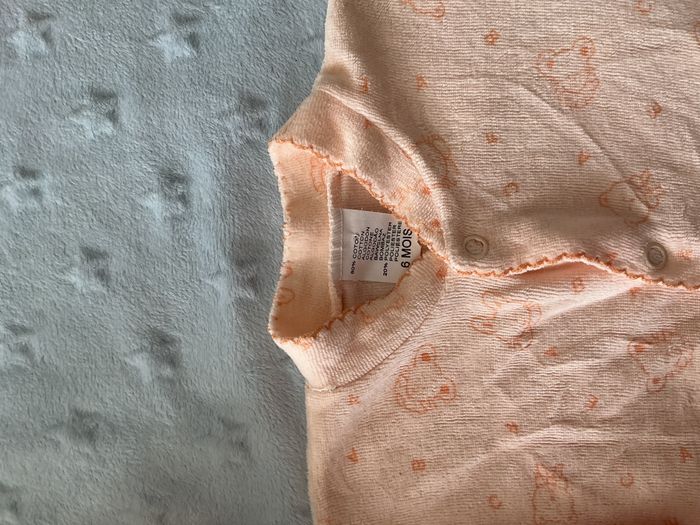 pyjama grenouillère en velours abricot à motifs ouverture devant 6 mois - photo numéro 9