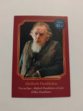 🃏 Carte Harry Potter (Auchan) - Wizarding World - Abelforth Dumbledore 82/90