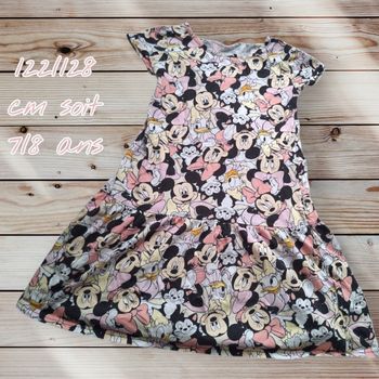 🌟 Robe H&M x Disney multicolore – Minnie & Daisy – 7/8 ans 👧