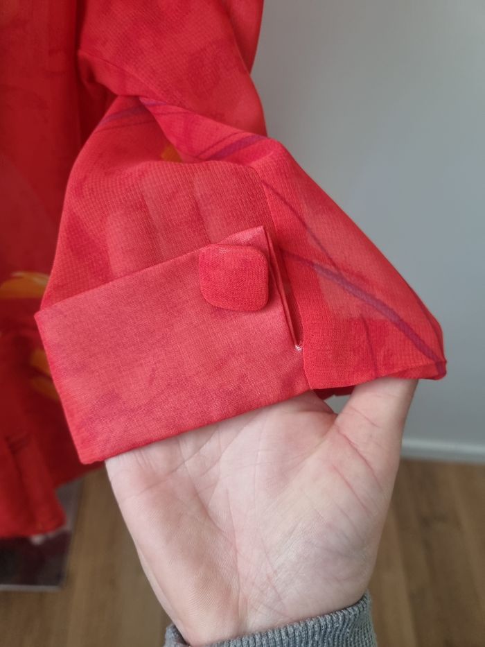 Kimono rouge fluide transparent vintage - photo numéro 7