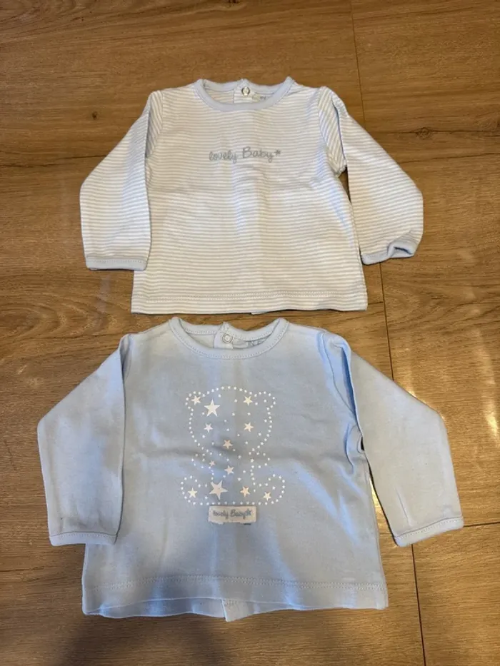 T-shirt manches longues bleu