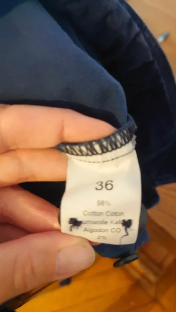Combinaison hiver pantalon Bensimon T.36 – Bleu marine velours côtelé, chic et confortable - photo numéro 13