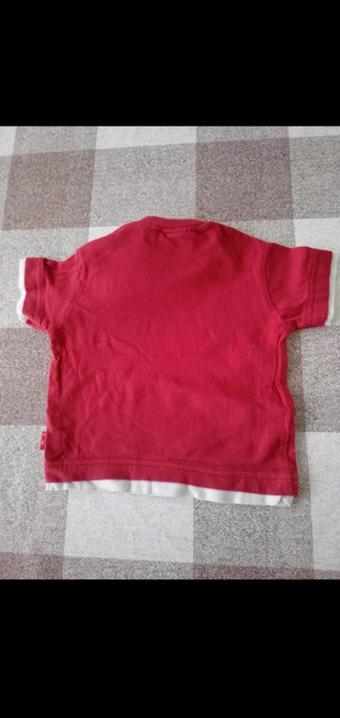 Tee shirt 3 mois rouge manches courtes in extenso - photo numéro 3
