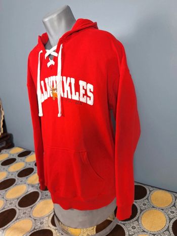 sweat a capuche / Hoodie j.america - taille XL - homme - rouge / brodé / bullwinkles (385)