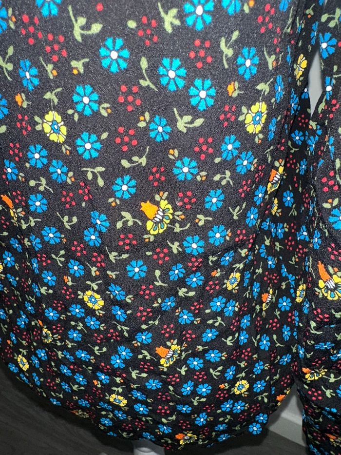 Chemisier à fleurs noir et multicolore Maje T3 40 L - photo numéro 6